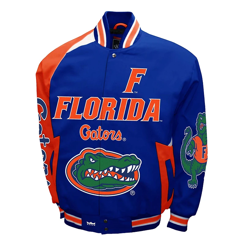 Men's Franchise Club Royal Florida Gators Spirit Cotton Twill Full-Snap Jacket