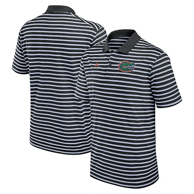 Men's Jordan Brand Black/White Florida Gators Primetime Victory Striped Dri-FIT Polo
