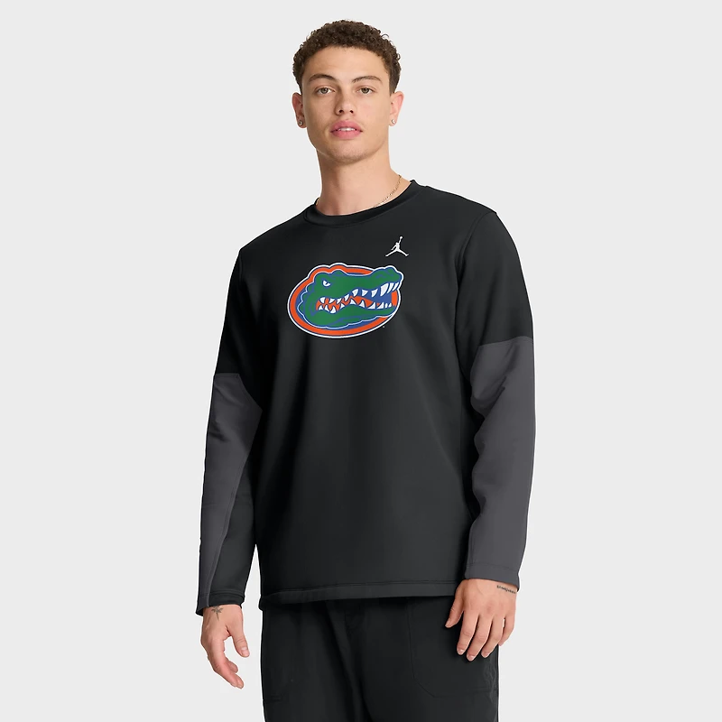 T-shirt à manches longues Jordan Brand noir Florida Gators 2025 Sideline Coach Therma-FIT pour homme