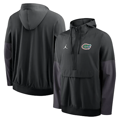 Men's Jordan Brand Black Florida Gators Anorak Half-Zip Hoodie Jacket