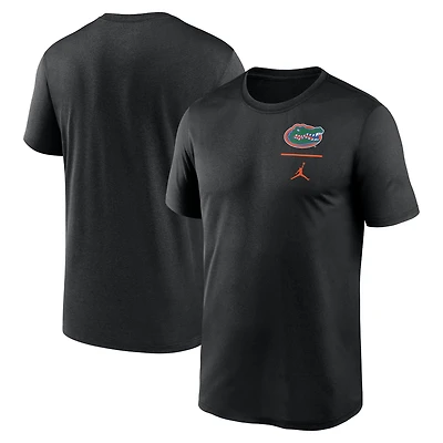 T-shirt Jordan Brand noir pour homme, logo principal des Florida Gators, performance Legend