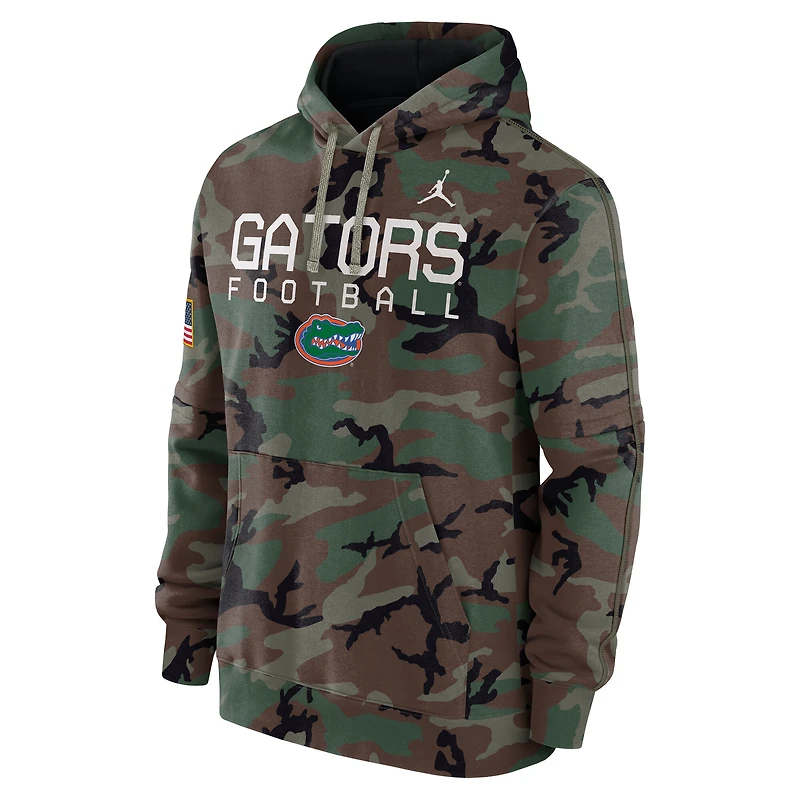 Men's Jordan Brand  Camo Florida Gators 2024 Military Appreciation Club Fleece Pullover Hoodie