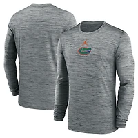 Men's Jordan Brand Charcoal Florida Gators 2025 Sideline Velocity Dri-FIT Long Sleeve T-Shirt
