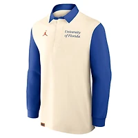 Men's Jordan Brand Cream/Royal Florida Gators Rugby Long Sleeve Shirt