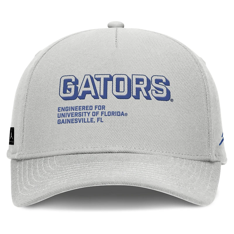 Men's Jordan Brand Gray Florida Gators 2025 Sideline Dust Pinched Rise Adjustable Hat