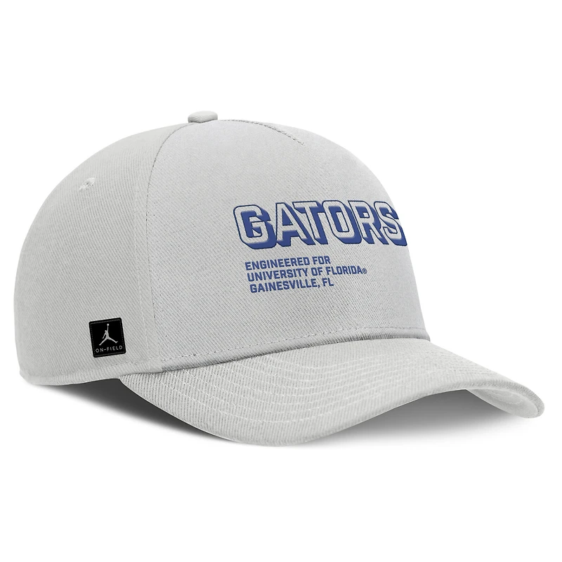 Men's Jordan Brand Gray Florida Gators 2025 Sideline Dust Pinched Rise Adjustable Hat