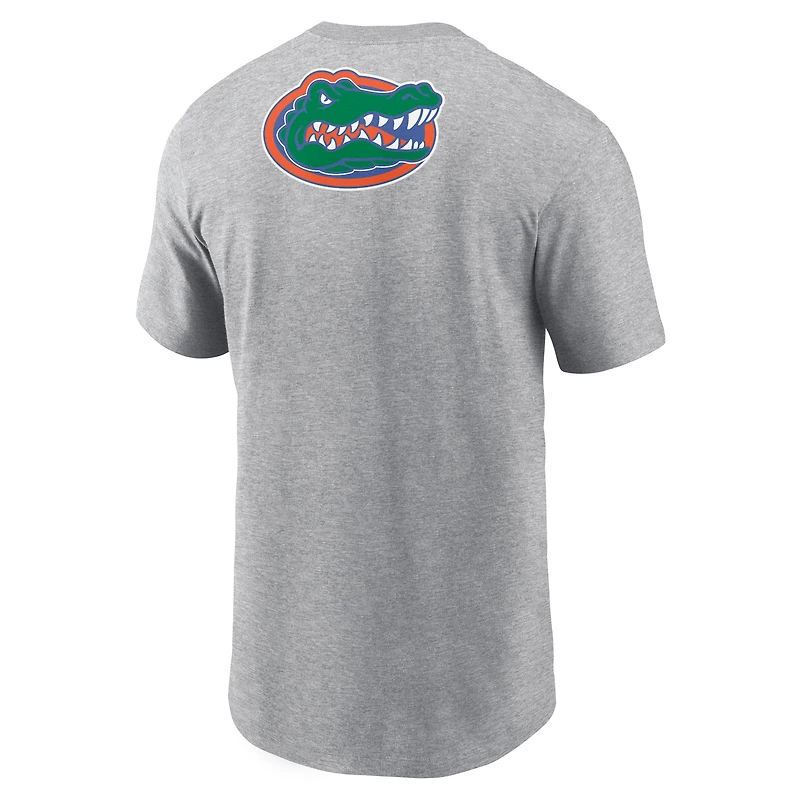 T-shirt Jordan Brand Heather Grey Florida Gators Campus 2-Hit Primary Mascot pour homme