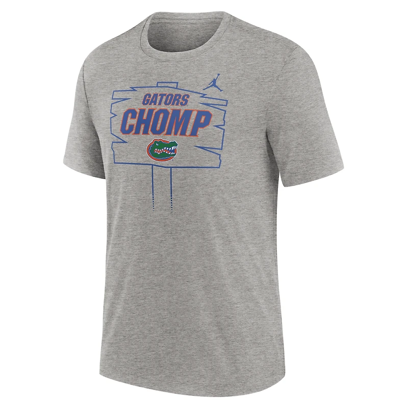 Men's Jordan Brand Heather Gray Florida Gators Campus Local Tri-Blend T-Shirt
