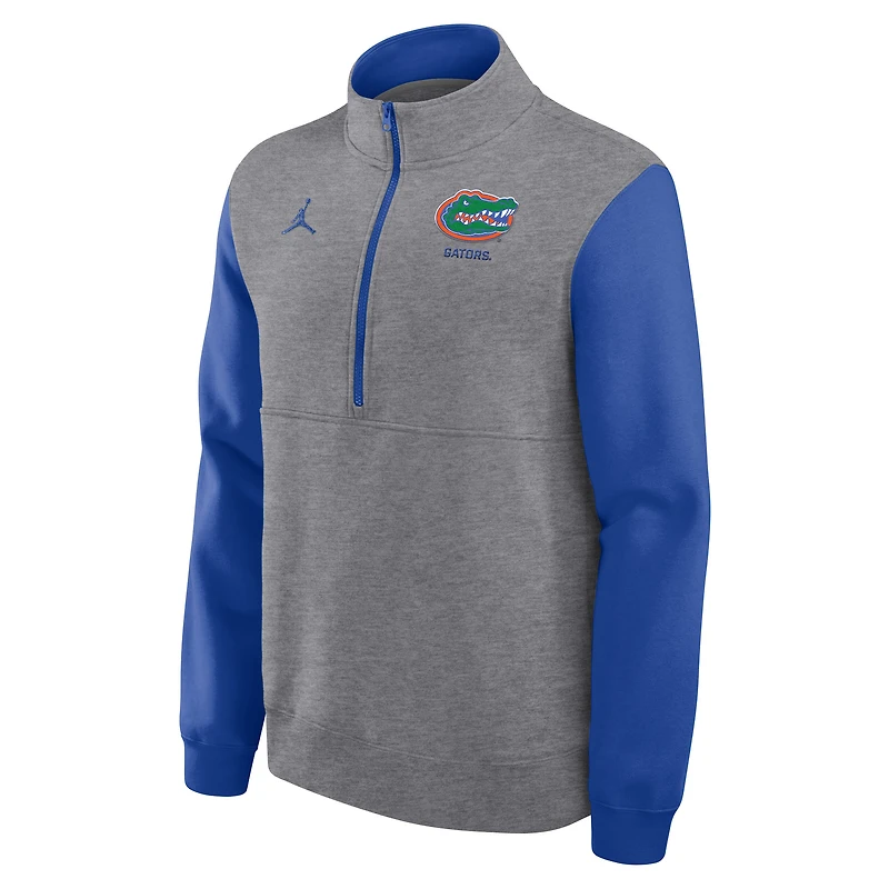 Men's Jordan Brand Heather Gray Florida Gators Club Fleece Half-Zip Pullover