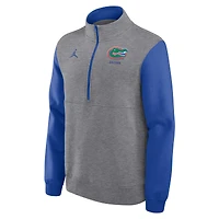 Men's Jordan Brand Heather Gray Florida Gators Club Fleece Half-Zip Pullover