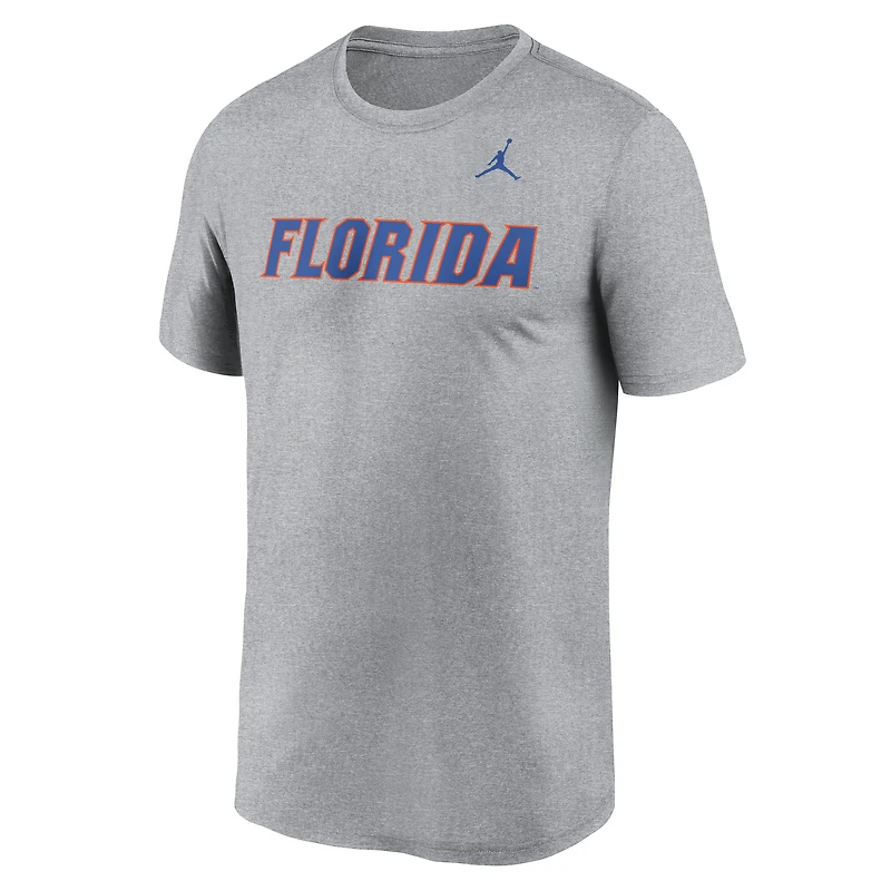 T-shirt Jordan Brand gris chiné pour homme avec logo Primetime Legend des Florida Gators