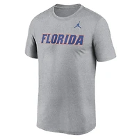 T-shirt Jordan Brand gris chiné pour homme avec logo Primetime Legend des Florida Gators