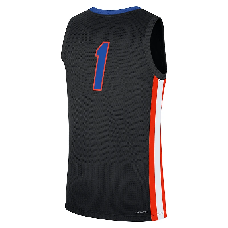 Men's Jordan Brand #1 Black Florida Gators Alternate Replica Jersey