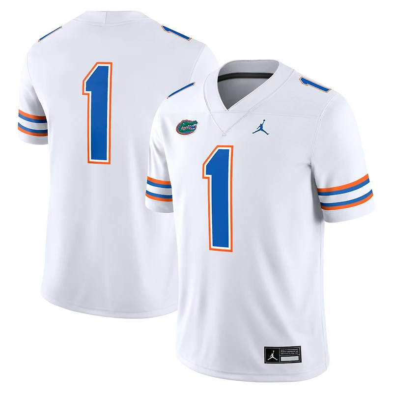 Maillot de match Jordan Brand n° 1 blanc des Florida Gators pour homme