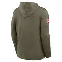 Men's Jordan Brand Olive Florida Gators 2025 Military Appreciation Dri-FIT Long Sleeve Hoodie T-Shirt