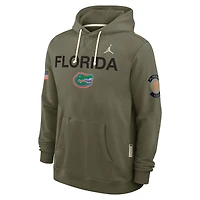 Men's Jordan Brand Olive Florida Gators 2025 Military Appreciation Standard Issue Dri-FIT Hoodie