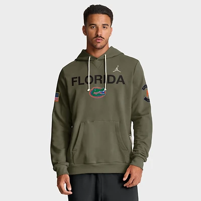 Men's Jordan Brand Olive Florida Gators 2025 Military Appreciation Standard Issue Dri-FIT Hoodie