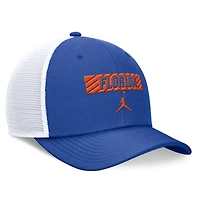 Men's Jordan Brand Royal/White Florida Gators 2024 Sideline Trucker Adjustable Hat