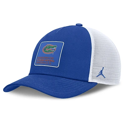 Men's Jordan Brand  Royal/White Florida Gators 2025 On-Field Rise Engineered Trucker Adjustable Hat