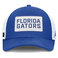 Men's Jordan Brand Royal/White Florida Gators 2025 On-Field Rise Patch Trucker Adjustable Hat