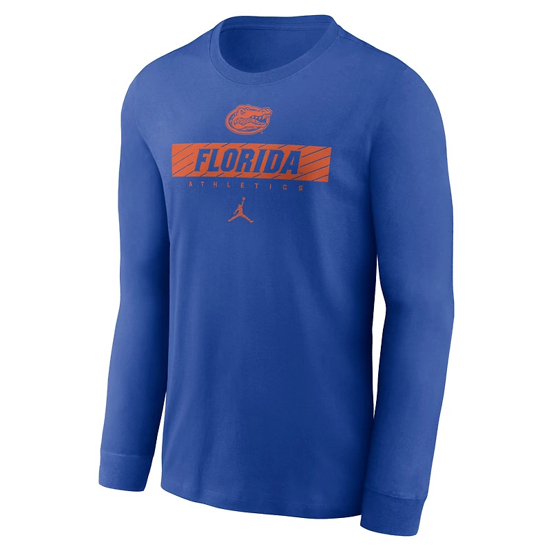 Men's Jordan Brand Royal Florida Gators 2024 Sideline Legend Dri-FIT Long Sleeve T-Shirt
