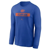 Men's Jordan Brand Royal Florida Gators 2024 Sideline Legend Dri-FIT Long Sleeve T-Shirt
