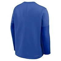 T-shirt à manches longues Jordan Brand Royal Florida Gators 2025 Sideline Coach Therma-FIT pour homme