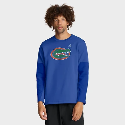T-shirt à manches longues Jordan Brand Royal Florida Gators 2025 Sideline Coach Therma-FIT pour homme