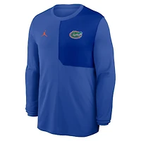 Men's Jordan Brand Royal Florida Gators 2025 Sideline Coach UV Dri-FIT Long Sleeve Shirt