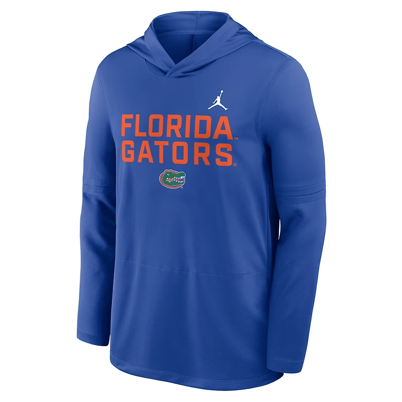Men's Jordan Brand Royal Florida Gators 2025 Sideline Dri-FIT Long Sleeve Hoodie T-Shirt