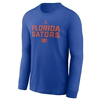 Men's Jordan Brand Royal Florida Gators 2025 Sideline Dri-FIT Long Sleeve T-Shirt