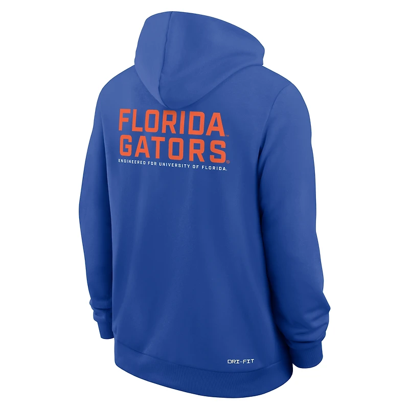 Sweat à capuche zippé Jordan Brand Royal Florida Gators 2025 Sideline Standard Issue Dri-FIT pour homme