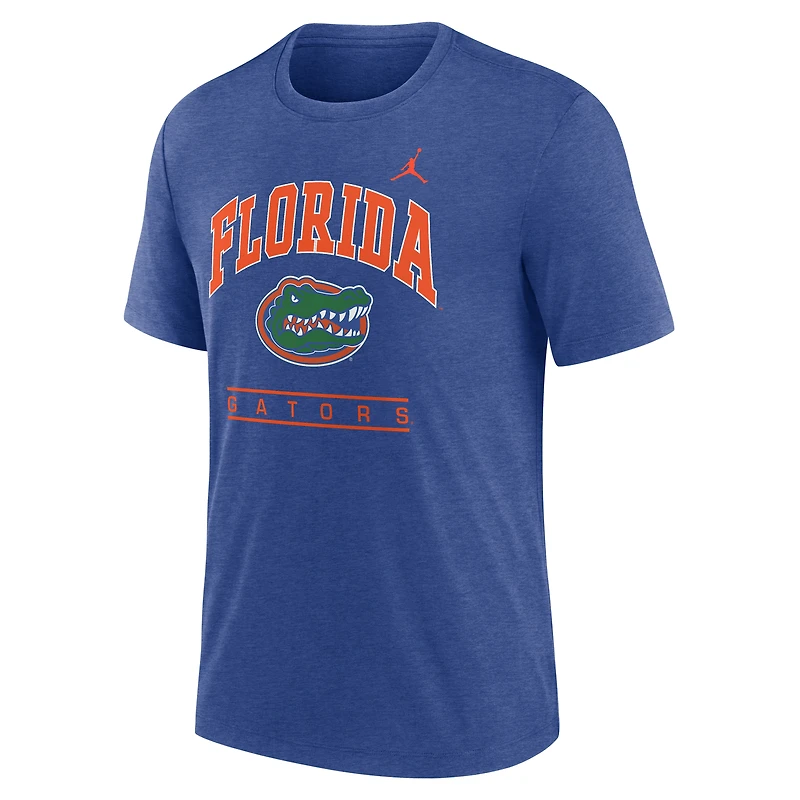 T-shirt Jordan Brand Royal Florida Gators pour homme avec logo Arch Over Tri-Blend
