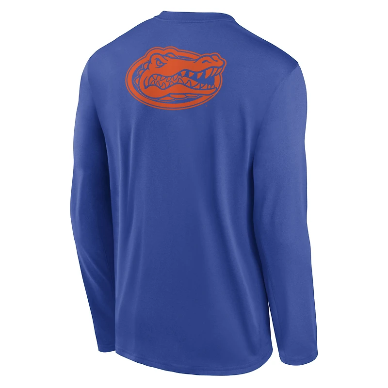 T-shirt à manches longues Jordan Brand Royal Florida Gators Primetime Campus 2-Hit Legend Dri-FIT pour homme