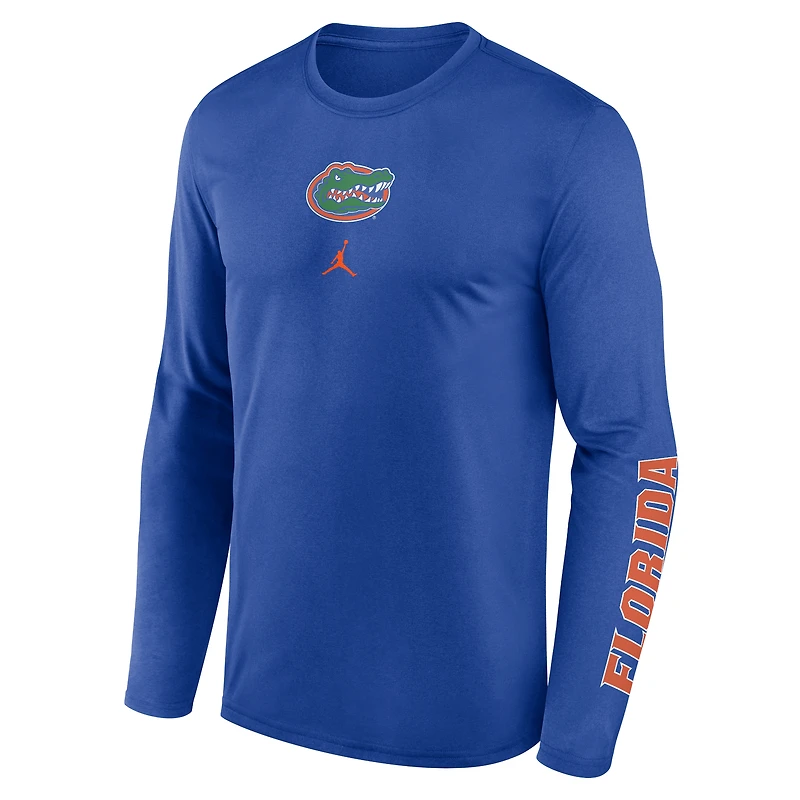 Men's Jordan Brand  Royal Florida Gators Primetime Two-Hit Legend Dri-FIT Long Sleeve T-Shirt