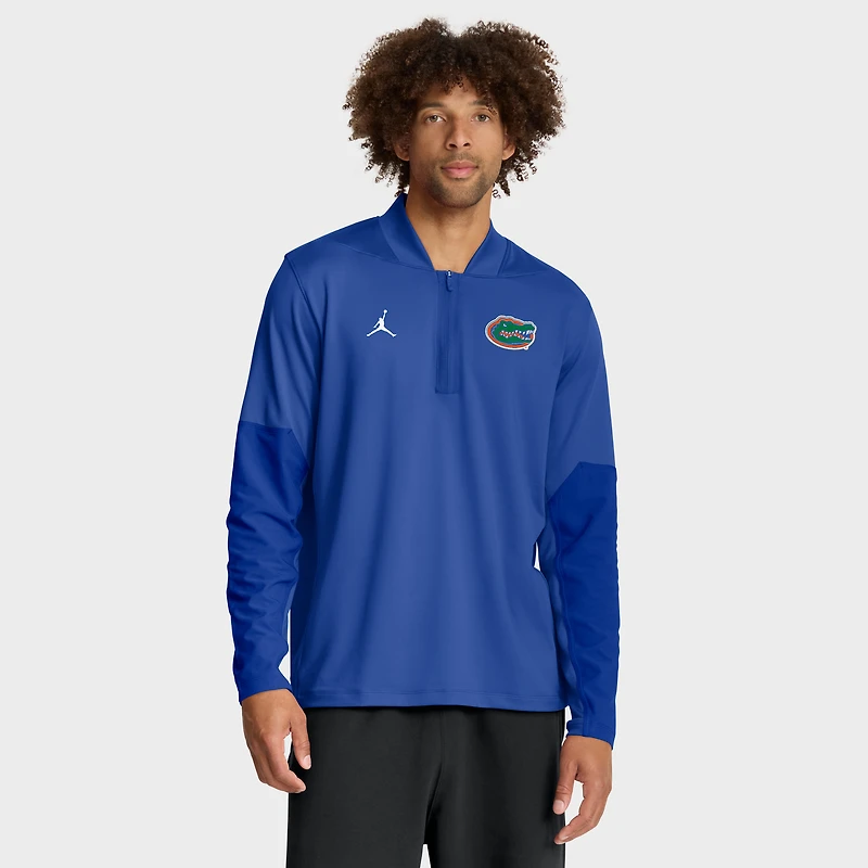 Pull demi-zip Jordan Brand Royal Florida Gators Sideline Dri-FIT pour homme