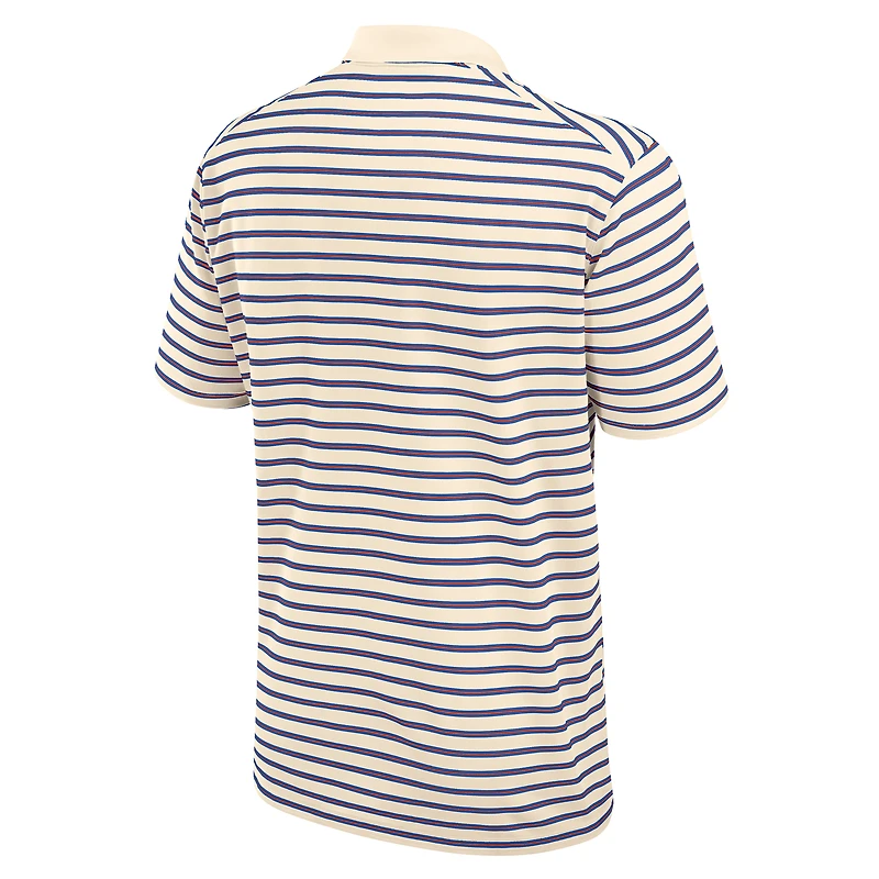 Men's Jordan Brand Tan/Royal Florida Gators Primary Logo Striped Dri-FIT Polo