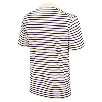 Men's Jordan Brand Tan/Royal Florida Gators Primary Logo Striped Dri-FIT Polo
