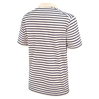 Men's Jordan Brand Tan/Royal Florida Gators Primary Logo Striped Dri-FIT Polo