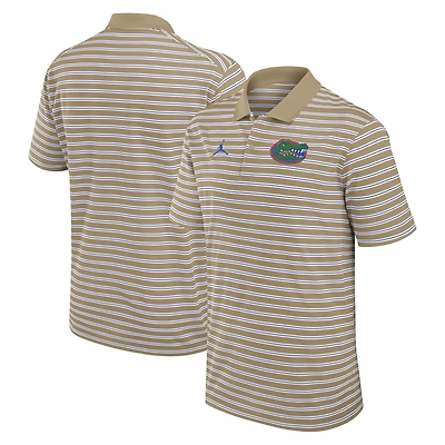 Men's Jordan Brand Tan/White Florida Gators Primetime Victory Striped Dri-FIT Polo