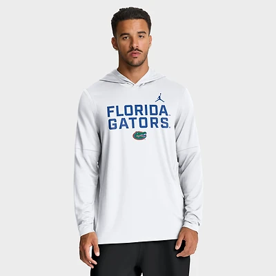 T-shirt à capuche et manches longues Jordan Brand blanc Florida Gators 2025 Sideline Dri-FIT pour homme