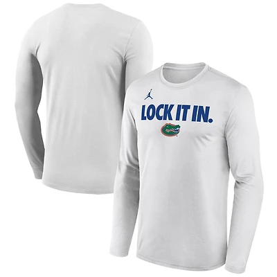 Men's Jordan Brand White Florida Gators 2026 On-Court Bench Long Sleeve T-Shirt