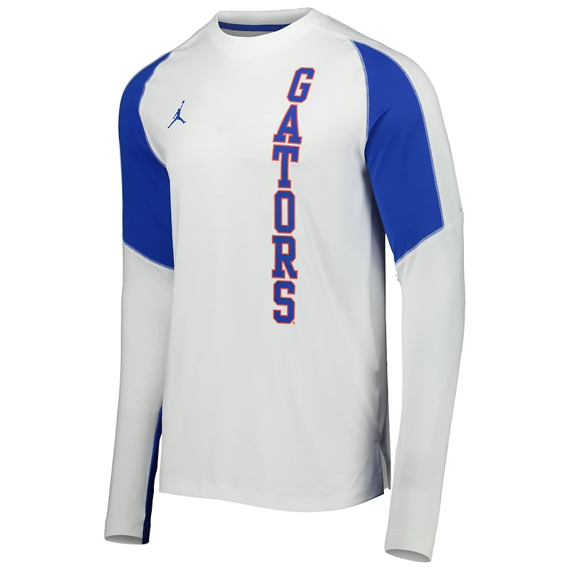 T-shirt à manches longues raglan blanc Jordan Brand pour homme, motif Florida Gators, le basketball