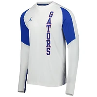 T-shirt à manches longues raglan blanc Jordan Brand pour homme, motif Florida Gators, le basketball