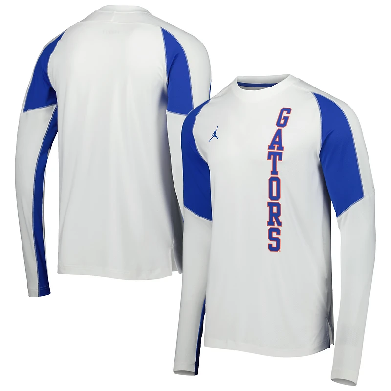 T-shirt à manches longues raglan blanc Jordan Brand pour homme, motif Florida Gators, le basketball