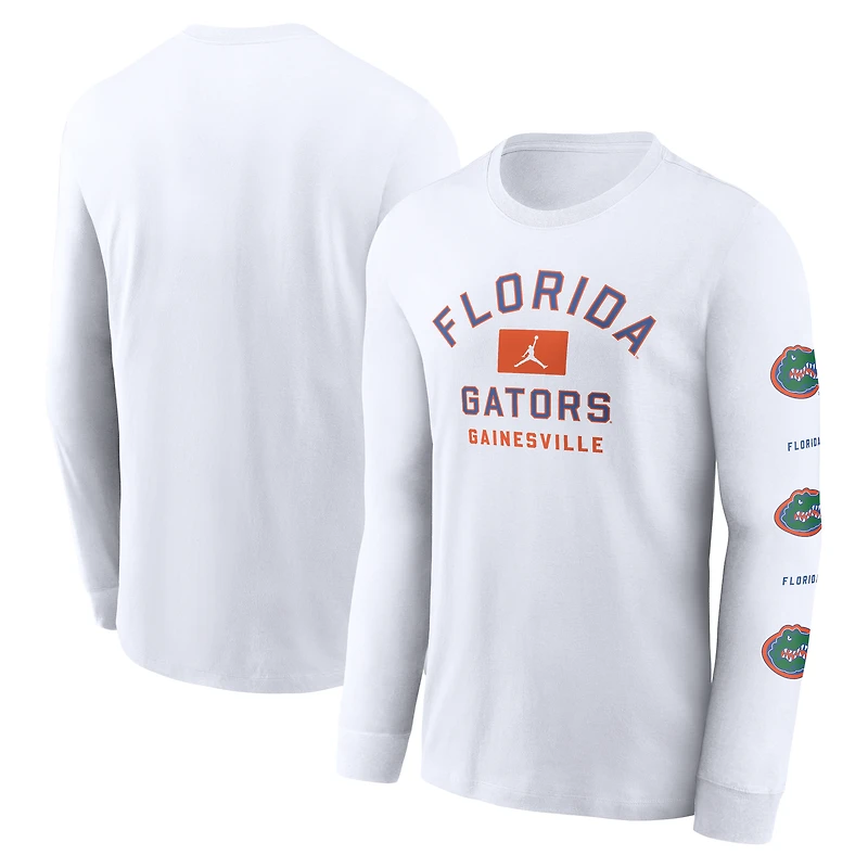 T-shirt à manches longues Jordan Brand blanc pour homme, Florida Gators Primetime Classic Location