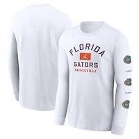 T-shirt à manches longues Jordan Brand blanc pour homme, Florida Gators Primetime Classic Location