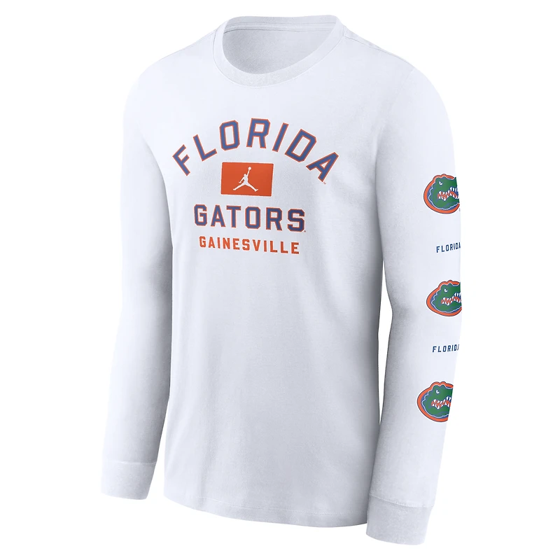 Men's Jordan Brand White Florida Gators Primetime Classic Location Long Sleeve T-Shirt