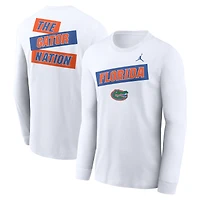Men's Jordan Brand White Florida Gators Two-Hit Classic Location Long Sleeve T-Shirt