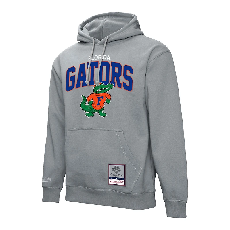 Men's Mitchell & Ness  Heather Gray Florida Gators Classic Arch Pullover Hoodie
